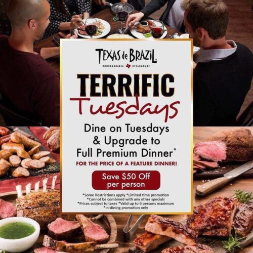 Texas De Brazil coupon Save on Your Visit